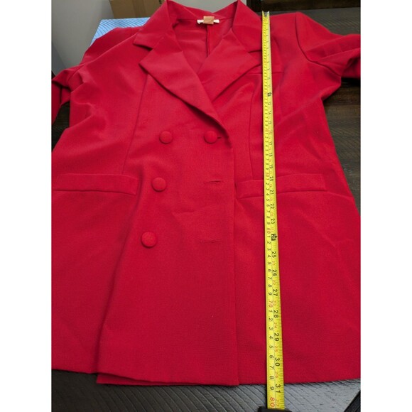 Roamans Womens Blazer Size 16 Red Double Breasted Career Vtg 90s Classic - Picture 9 of 9